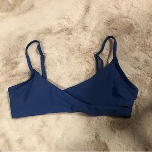 Blue Criss Cross Bikini Top